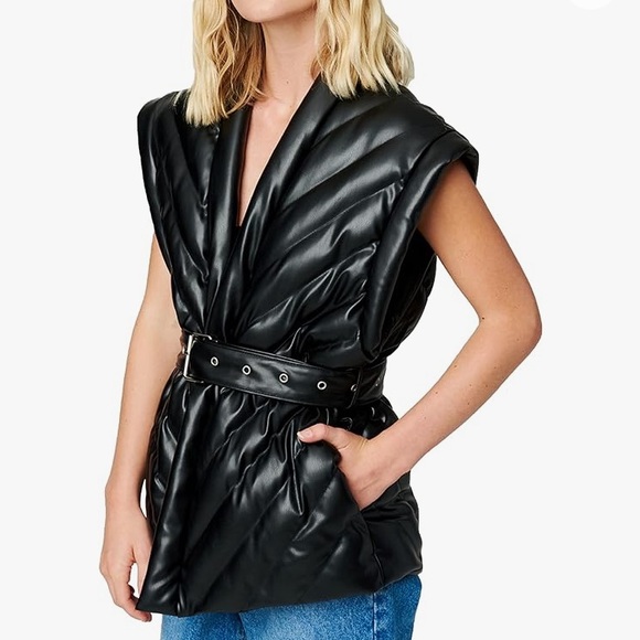 (A8) Blank NYC Under The Radar Puffer Vest, Black, Size L, NWT - Picture 6 of 9